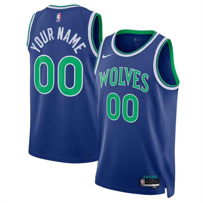 Men's Blue Minnesota Timberwolves Active Player Custom 2026/27 Icon Edition Stitched Basketball Jersey