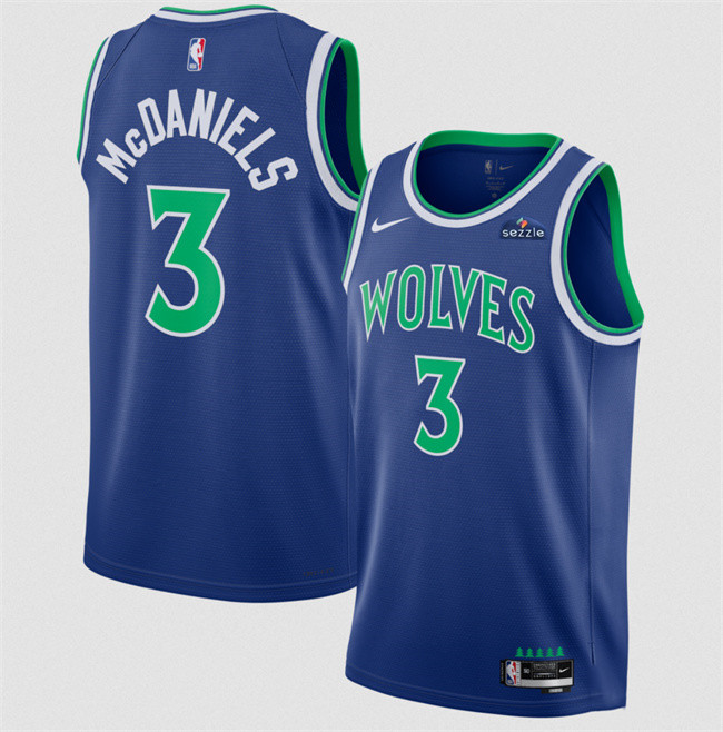 Men's Blue Minnesota Timberwolves #3 Jaden McDaniels 2026/27 Icon Edition Stitched Basketball Jersey