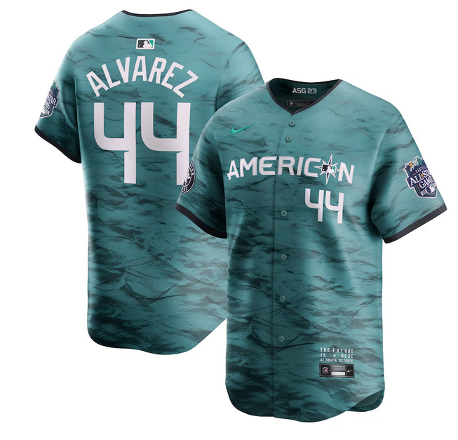 Men's Teal Houston Astros #44 Yordan Alvarez 2023 All-star Cool Base Stitched Baseball Jersey