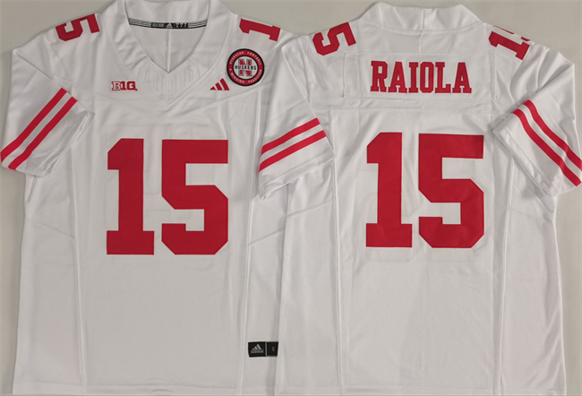 Men's White Nebraska Cornhuskers #15 Dylan Raiola F.U.S.E. With Patch Vapor Limited Stitched Football Jersey