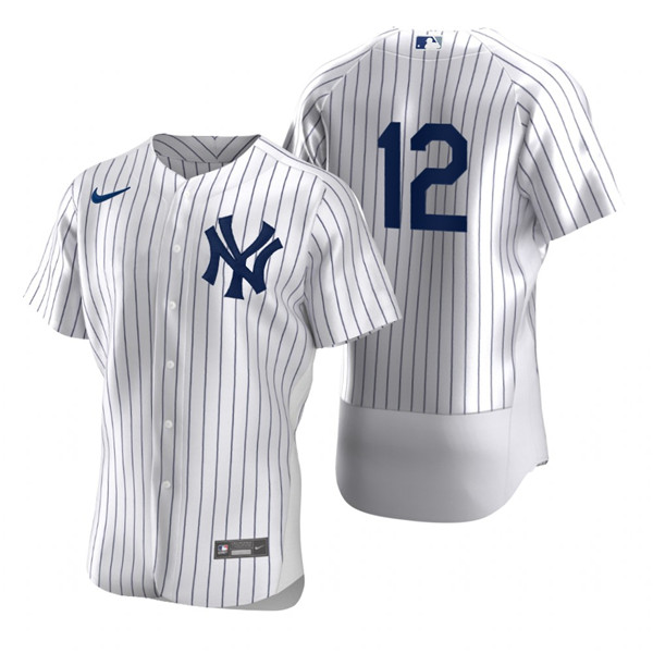 Men's White New York Yankees #12 Isiah Kiner-Falefa Flex Base Stitched Jersey
