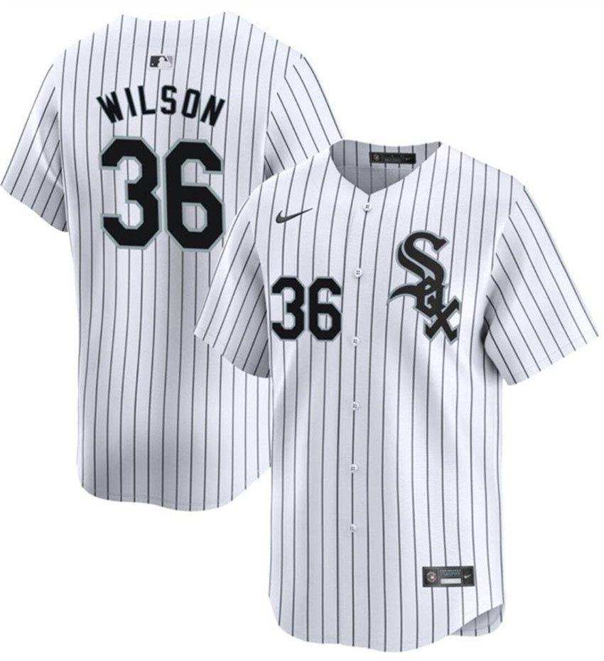 Men's White Chicago White Sox #36 Steven Wilson Home Limited Stitched Baseball Jersey