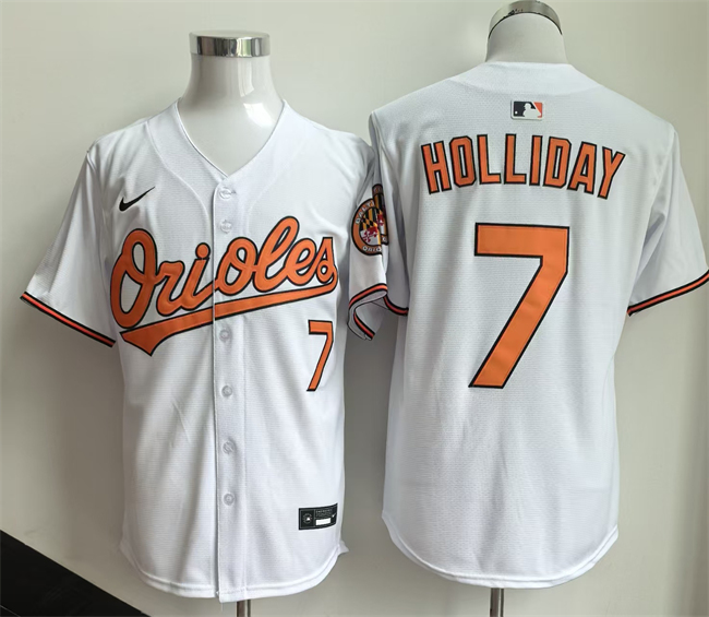 Men's White Baltimore Orioles #7 Jackson Holliday 2025 Home Limited Stitched Baseball Jersey