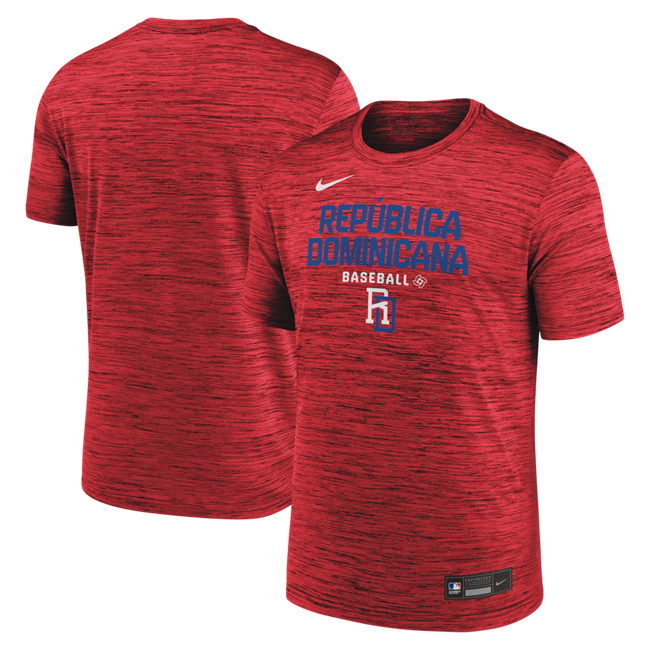 Men's Red Dominican Republic Baseball 2026 World Baseball Classic Velocity Dri-FIT T-Shirt