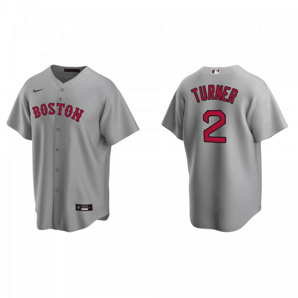 Men's Grey Boston Red Sox #2 Justin Turner Cool Base Stitched Baseball Jersey