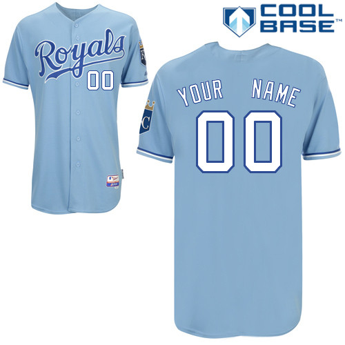 Men's Light Blue Kansas City Royals Personalized Cool Base Stitched Jersey