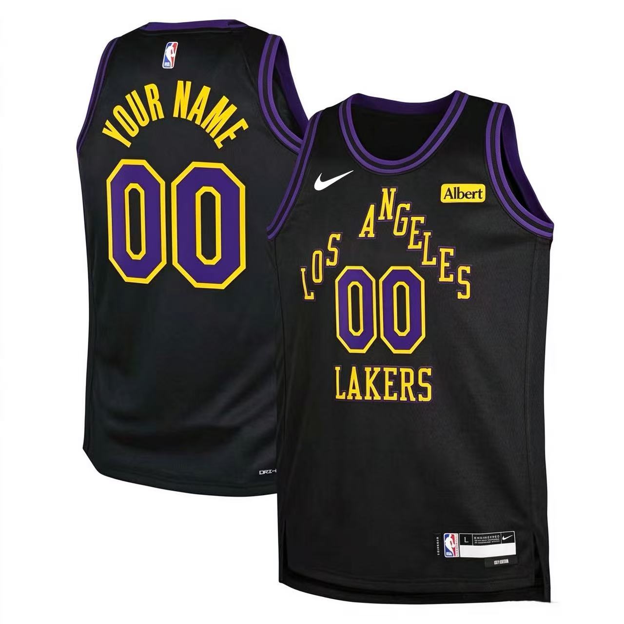 Men's Black Los Angeles Lakers Active Player Custom Stitched Basketball Jersey