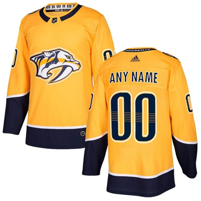 Men's Gold Nashville Predators Custom Stitched Jersey