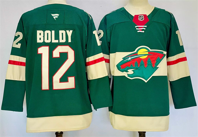 Men's Green Minnesota Wild #12 Matt Boldy 2024-25 Home Stitched Hockey Jersey