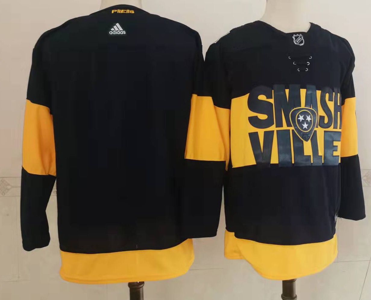 Men's Black Nashville Predators Blank 2022 Stadium Series Stitched Jersey