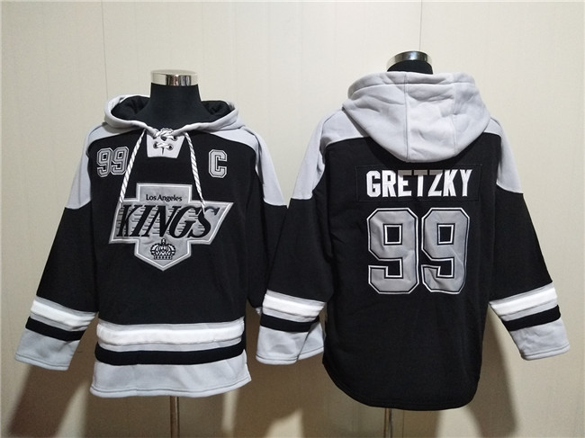 Men's Black Los Angeles Kings #99 Wayne Gretzky Ageless Must-Have Lace-Up Pullover Hoodie