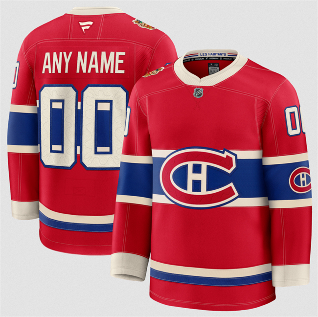 Men's Red Montreal Canadiens Custom 2024-25 Stitched Jersey