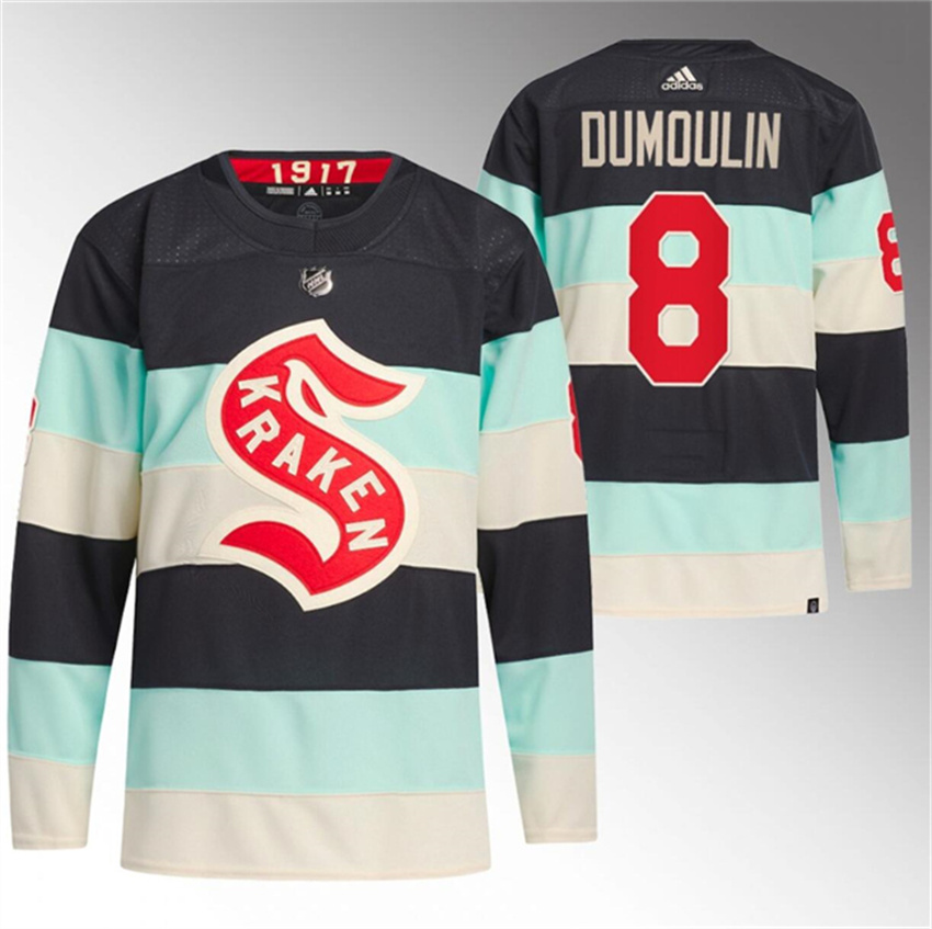 Men's Deep Sea Blue Seattle Kraken #8 Brian Dumoulin 2024 Winter Classic Stitched Jersey
