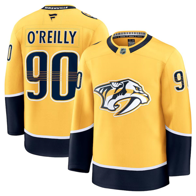 Men's Gold Nashville Predators #90 Ryan O'Reilly 2024-25 Stitched Hockey Jersey