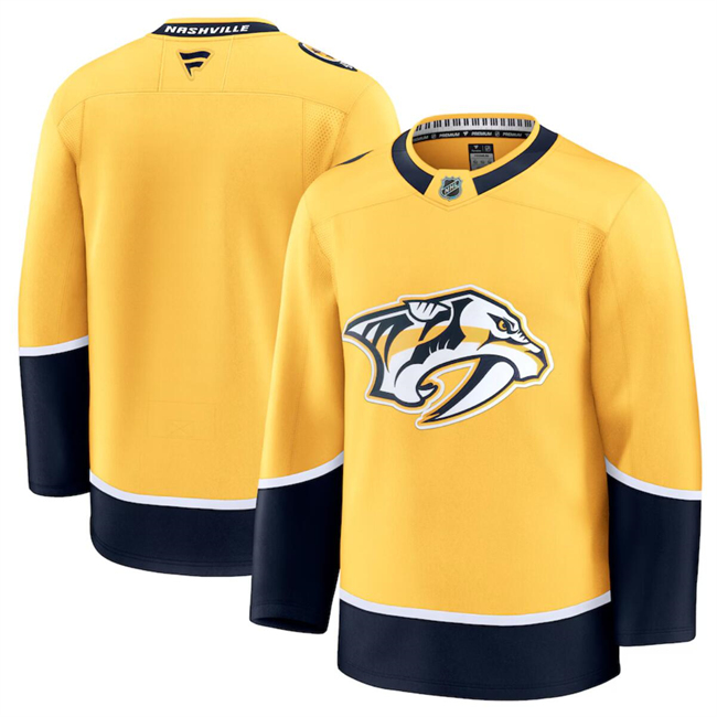 Men's Gold Nashville Predators Blank 2024-25 Stitched Hockey Jersey