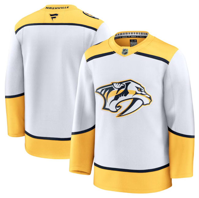 Men's White Nashville Predators Blank 2024-25 Stitched Hockey Jersey