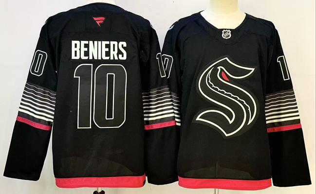 Men's Black Seattle Kraken #10 Matty Beniers 2026 Alternate Stitched Hockey Jersey