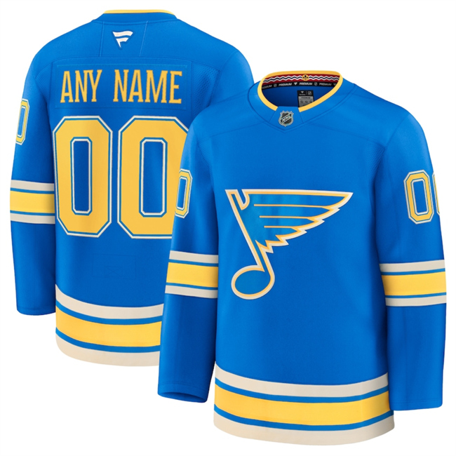 Men's Blue St. Louis Blues Active Player Custom 2024-25 Alternate Stitched Hockey Jersey