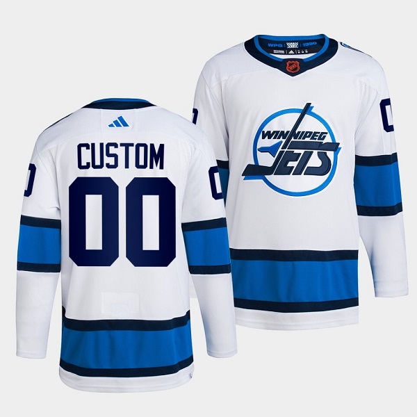 Men's White Winnipeg Jets Custom 2022 Reverse Retro Stitched Jersey