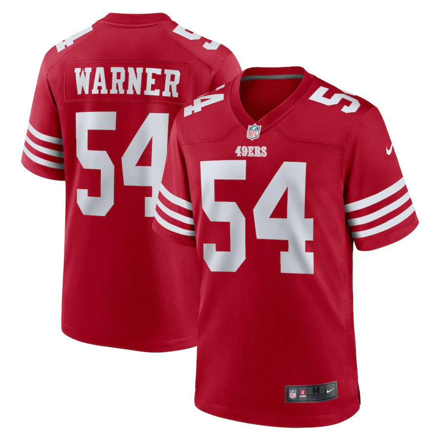 Men's Red 2022 New San Francisco 49ers #54 Fred Warner Scarlet Stitched Game Jersey
