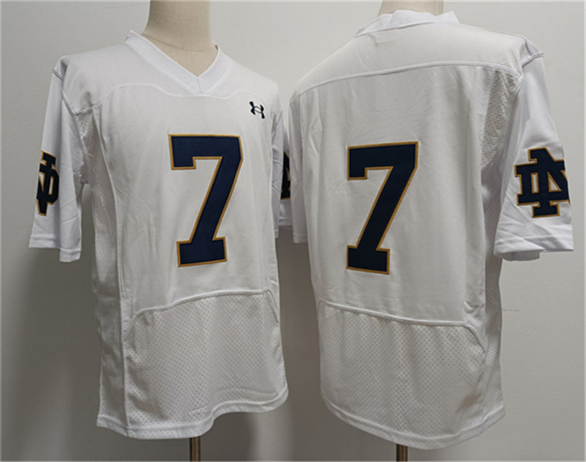 Men's White Notre Dame Fighting Irish #7 Stephon Tuitt Stitched Jersey