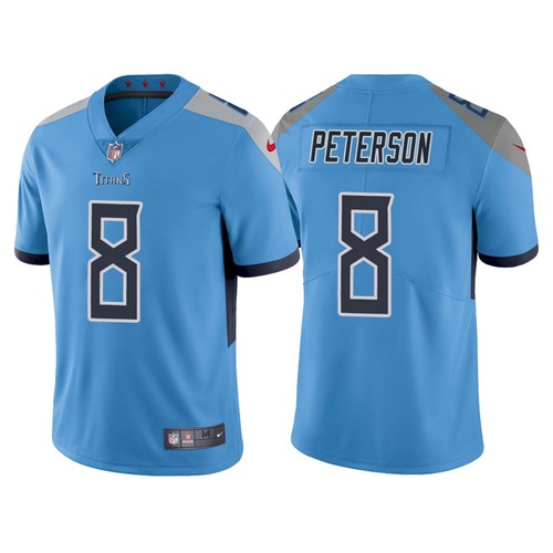 Men's Blue Tennessee Titans #8 Adrian Peterson Vapor Untouchable Stitched Jersey