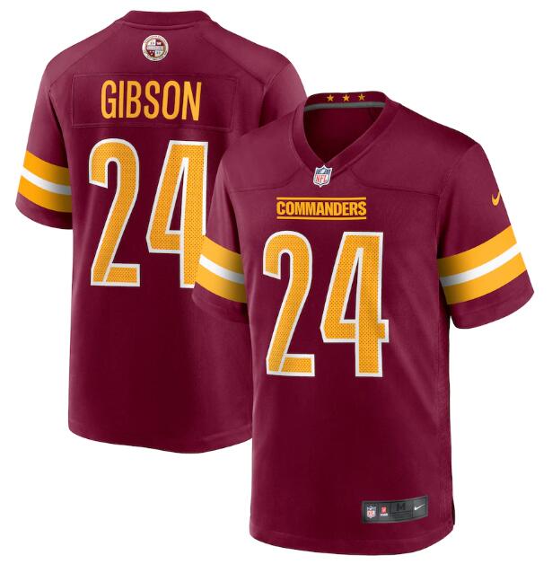 Men's Burgundy Washington Commanders #24 Antonio Gibson 2022 Game Stitched Jersey