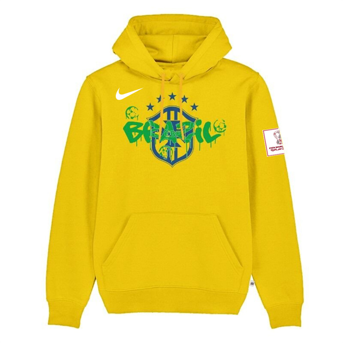 Men's Yellow Brazil FIFA World Cup Soccer Hoodie 001
