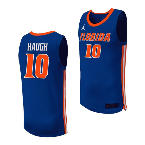 Men's Royal Florida Gators #10 Thomas Haugh Stitched Basketball Jersey