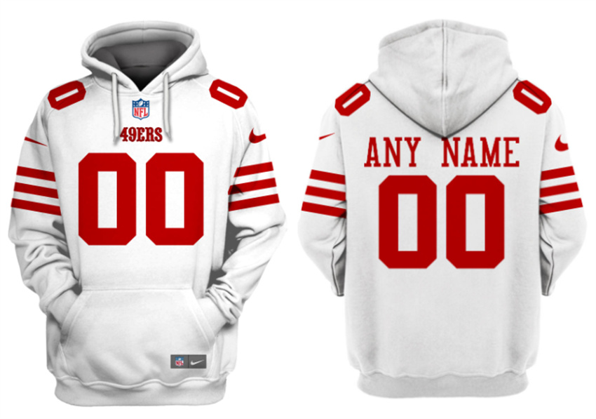 Men's White San Francisco 49ers Active Player Custom Alternate Pullover Hoodie