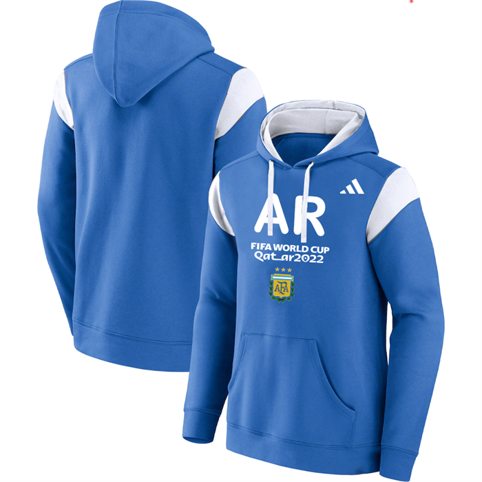 Men's Blue Argentina 2022 FIFA World Cup Soccer Hoodie 001