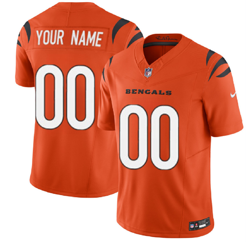 Men's Orange Cincinnati Bengals Active Player Custom 2023 F.U.S.E. Vapor Untouchable Limited Stitched Football Jersey
