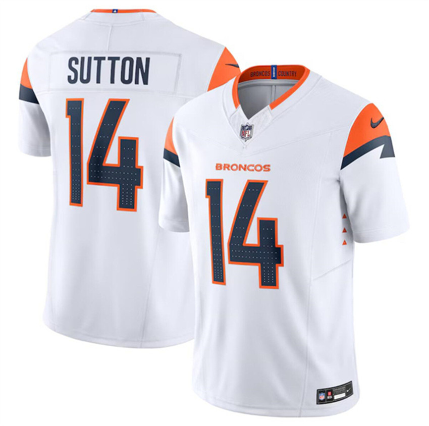 Men's White Denver Broncos #14 Courtland Sutton 2024 F.U.S.E. Vapor Limited Stitched Jersey