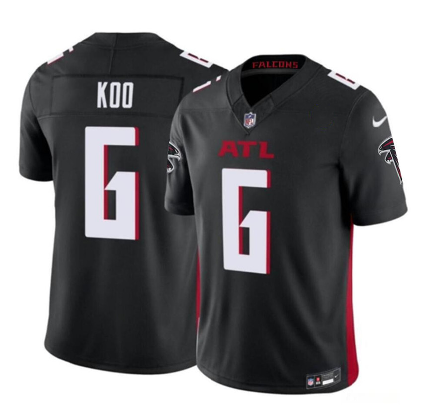 Men's Black Atlanta Falcons #6 Younghoe Koo 2023 F.U.S.E. Vapor Untouchable Limited Stitched Football Jersey