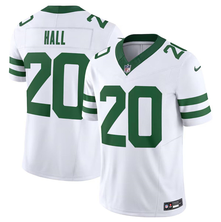 Men's White New York Jets #20 Breece Hall 2024 F.U.S.E. Vapor Limited Stitched Jersey