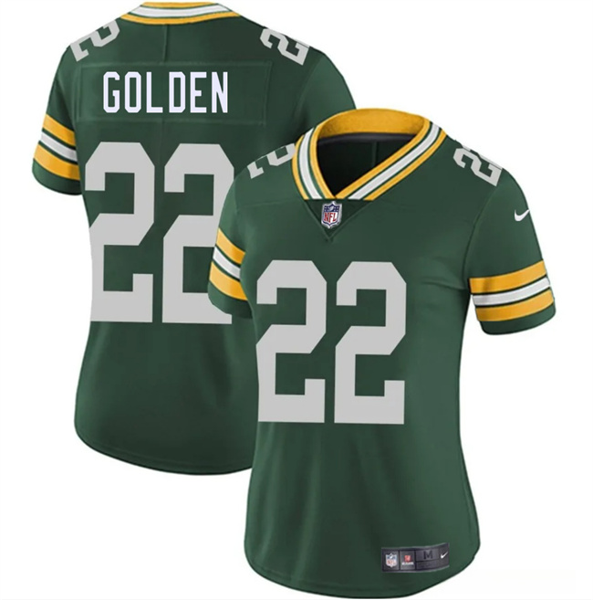 Women's Green Green Bay Packers #22 Matthew Golden 2025 Draft Vapor Untouchable Limited Stitched Football Jersey(Run Small)