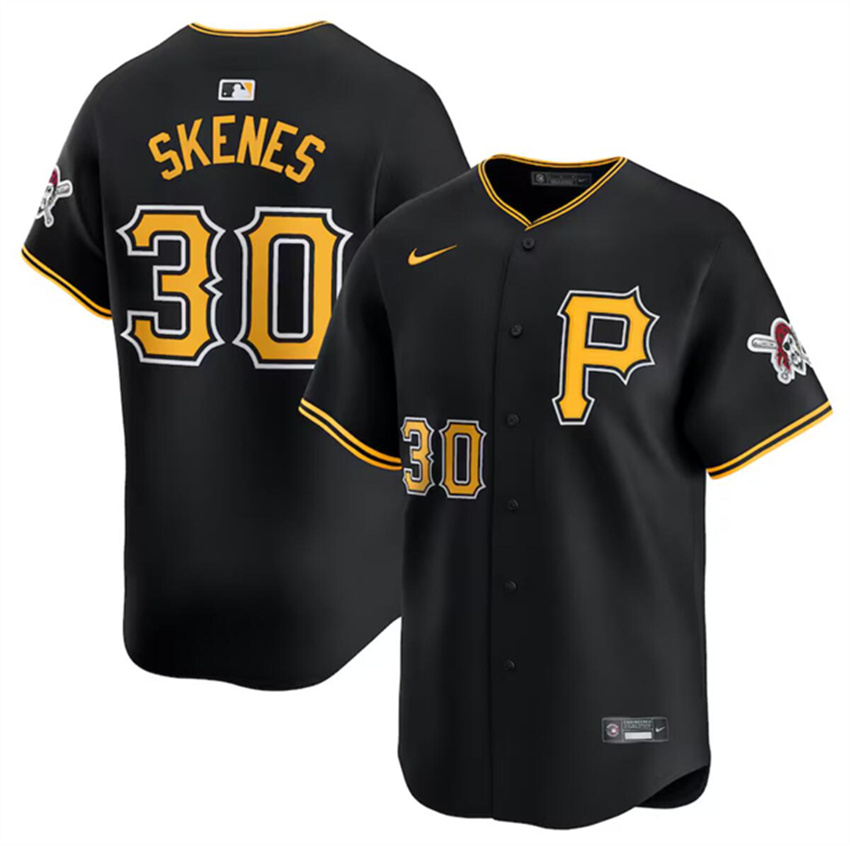 Men's Black Pittsburgh Pirates #30 Paul Skenes 2024 Alternate Limited Stitched Baseball Jersey