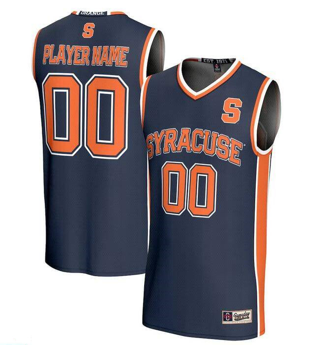 Men's Orange Syracuse Navy Active Player Custom Stitched Basketball Jersey