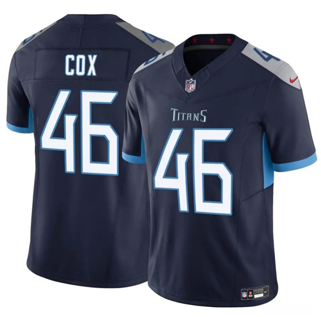 Men's Navy Tennessee Titans #46 Amani Hooker 2025 F.U.S.E. Vapor Limited Stitched Football Jersey