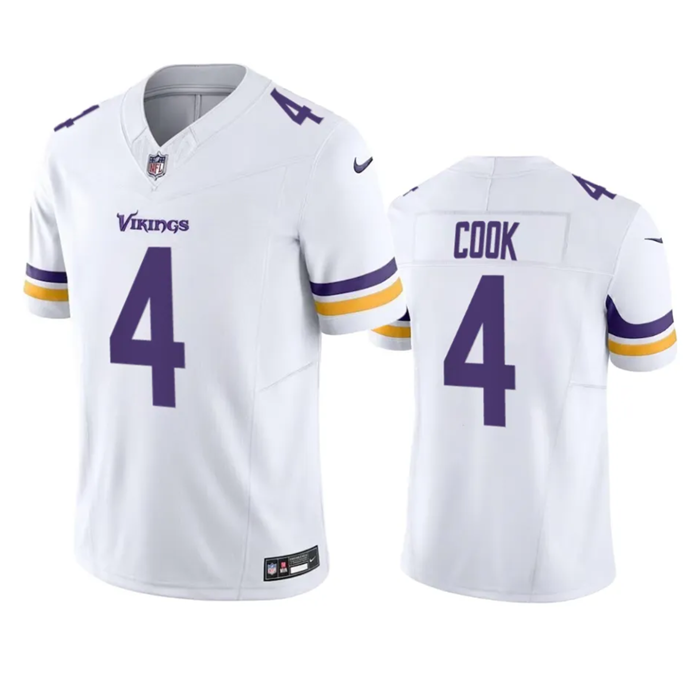 Men's White Minnesota Vikings #4 Dalvin Cook 2023 F.U.S.E. Vapor Untouchable Stitched Jersey