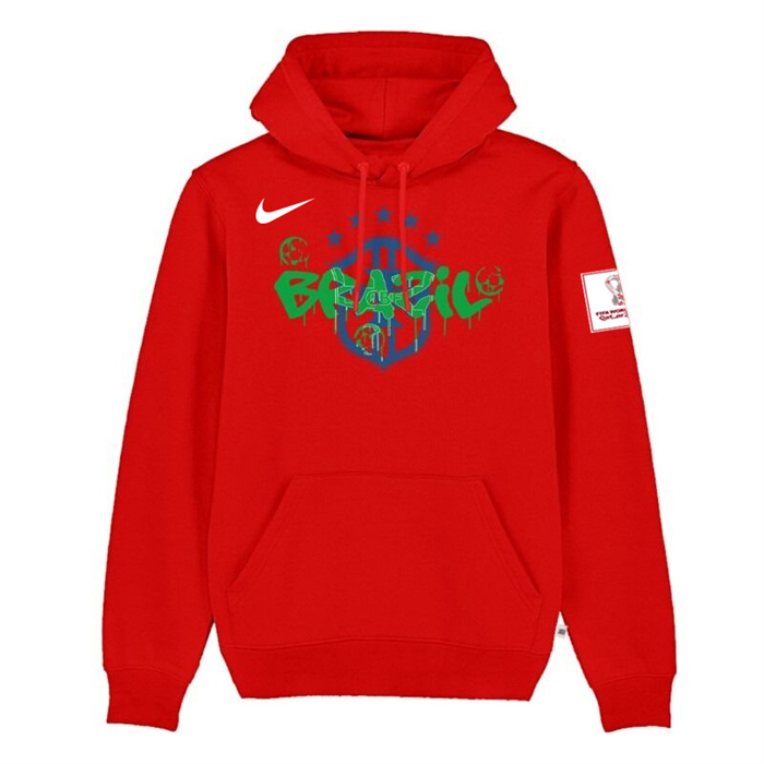 Men's Red Brazil FIFA World Cup Soccer Hoodie
