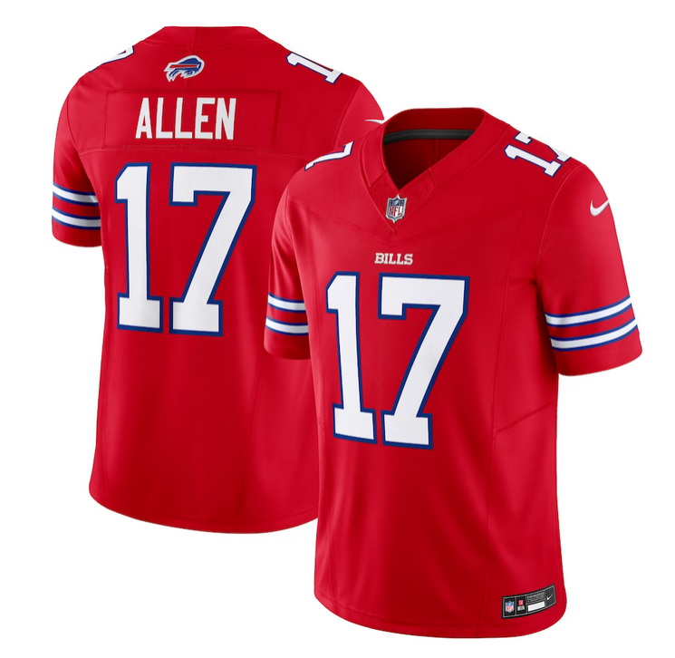 Men's Red Buffalo Bills #17 Josh Allen 2023 F.U.S.E. Vapor Untouchable Limited Stitched Jersey
