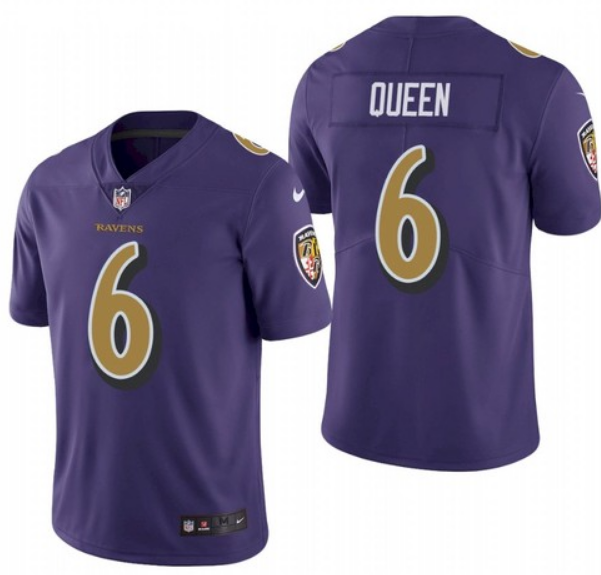 Men's Purple Baltimore Ravens #6 Patrick Queen Color Rush Jersey