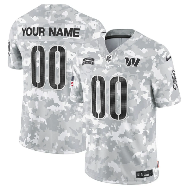 Men's Arctic Camo Washington Commanders Active Player Custom 2024 F.U.S.E Salute to Service Limited Stitched Football Jersey