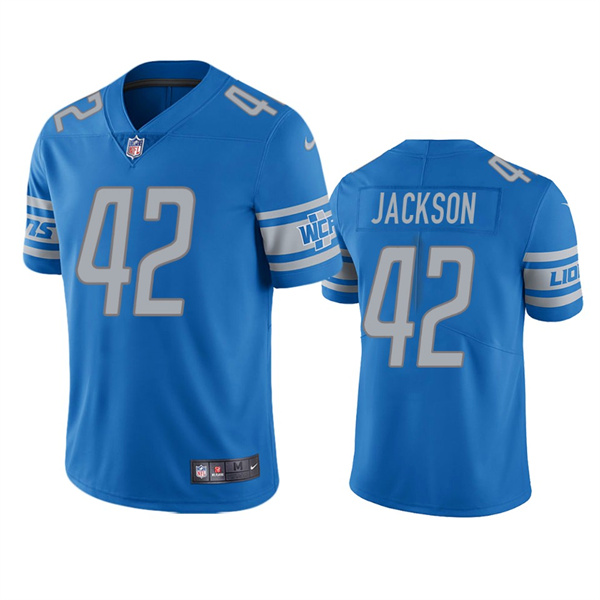 Men's Blue Detroit Lions #42 Justin Jackson Vapor Untouchable Limited Stitched Jersey