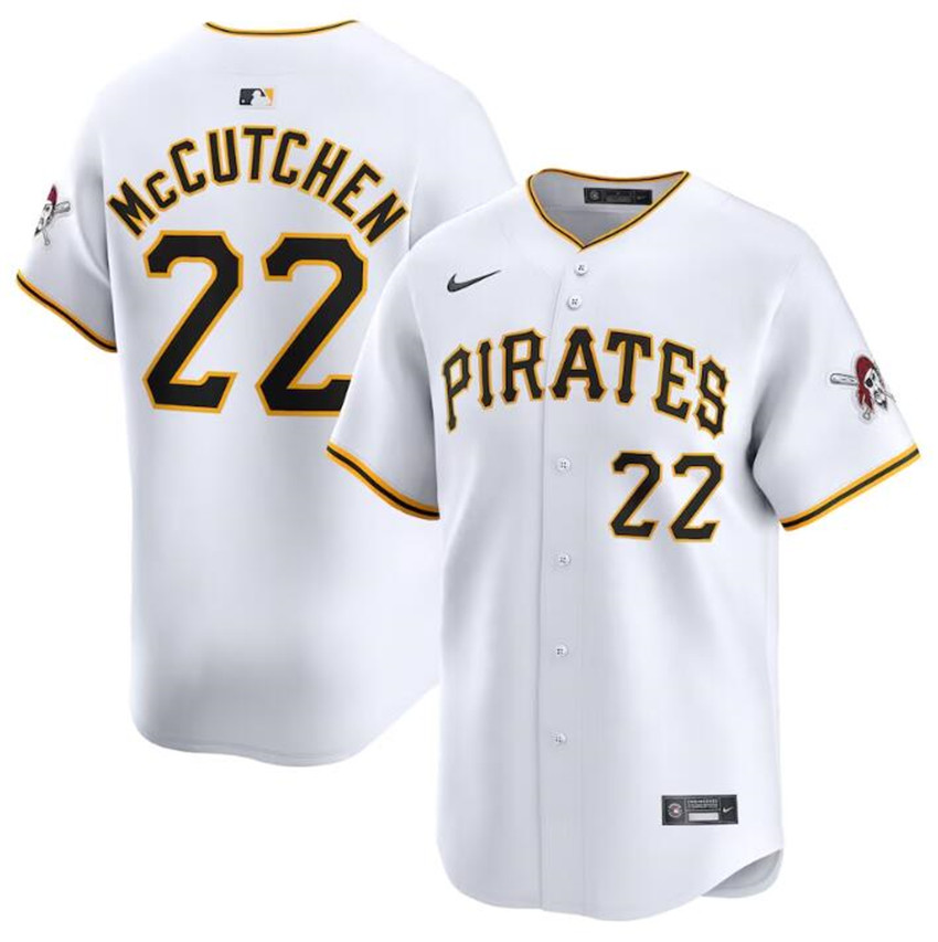 Men's White Pittsburgh Pirates #22 Andrew McCutchen Home Limited Stitched Baseball Jersey