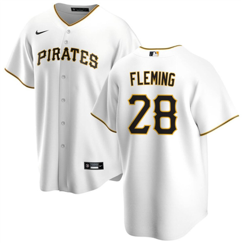 Men's White Pittsburgh Pirates #28 Josh Fleming Cool Base Stitched Baseball Jersey