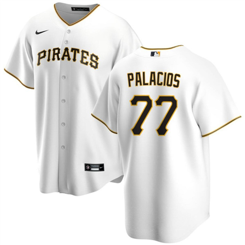 Men's White Pittsburgh Pirates #77 Joshua Palacios Cool Base Stitched Baseball Jersey