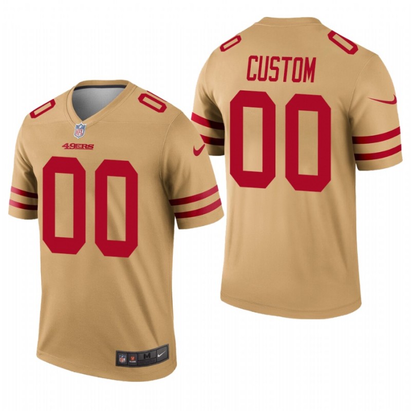 Men's Gold San Francisco 49ers Active Player Custom Inverted Legend Stitched Football Jersey