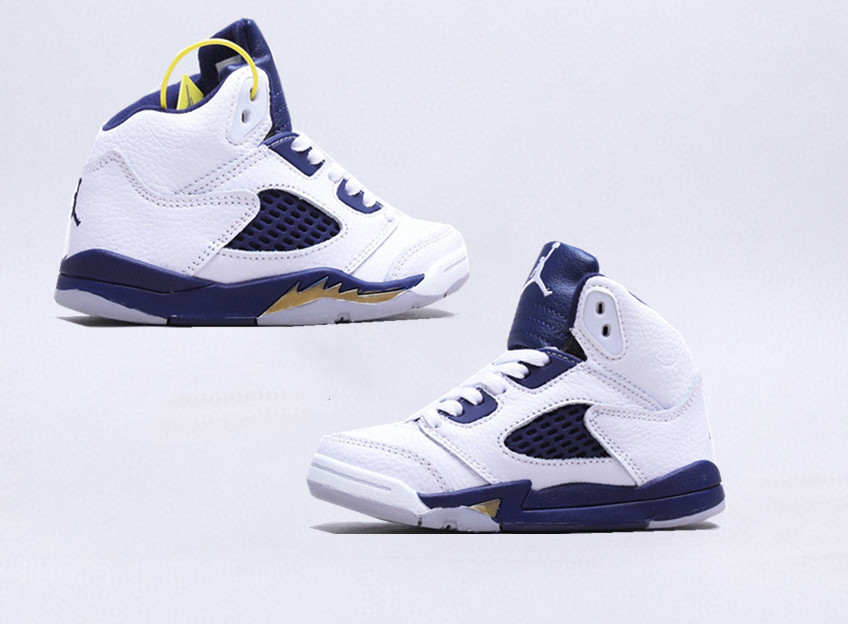 Youth Running Weapon Air Jordan 5 White Shoes 006